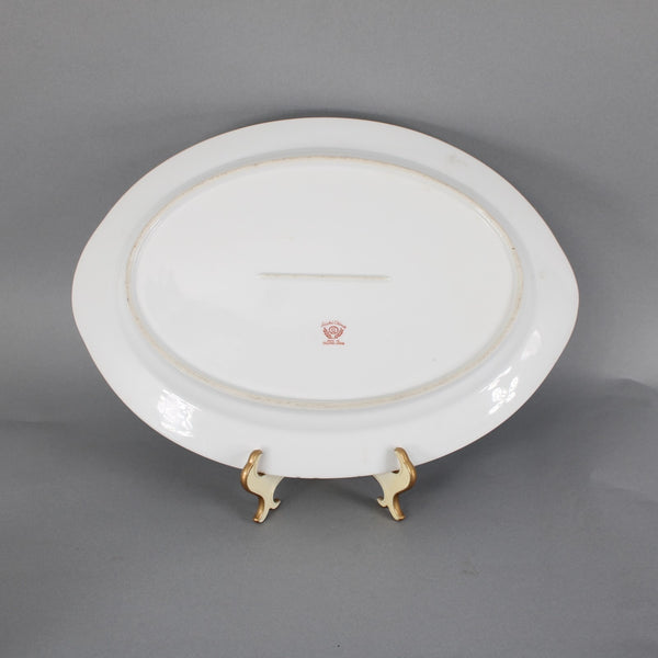 Aichi Occupied Platter 16" White Gold Multi Color Floral Japan Platter