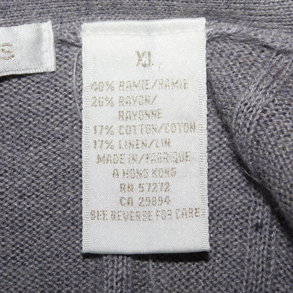 Perry Ellis Vest NEW $80 Sz XL Flannel Gray Ribbed Button Down V Neck Rayon Vest