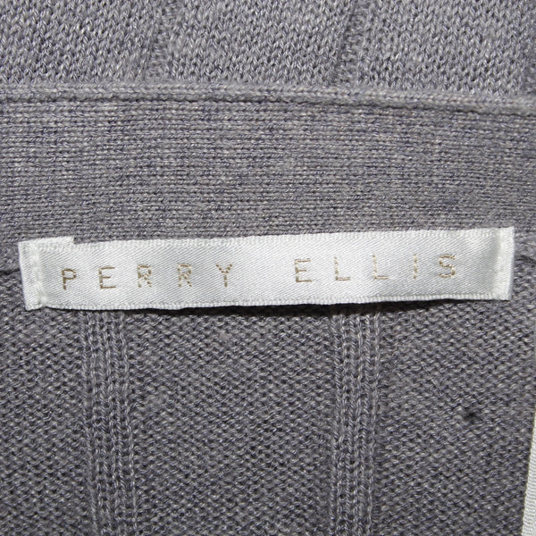 Perry Ellis Vest NEW $80 Sz XL Flannel Gray Ribbed Button Down V Neck Rayon Vest