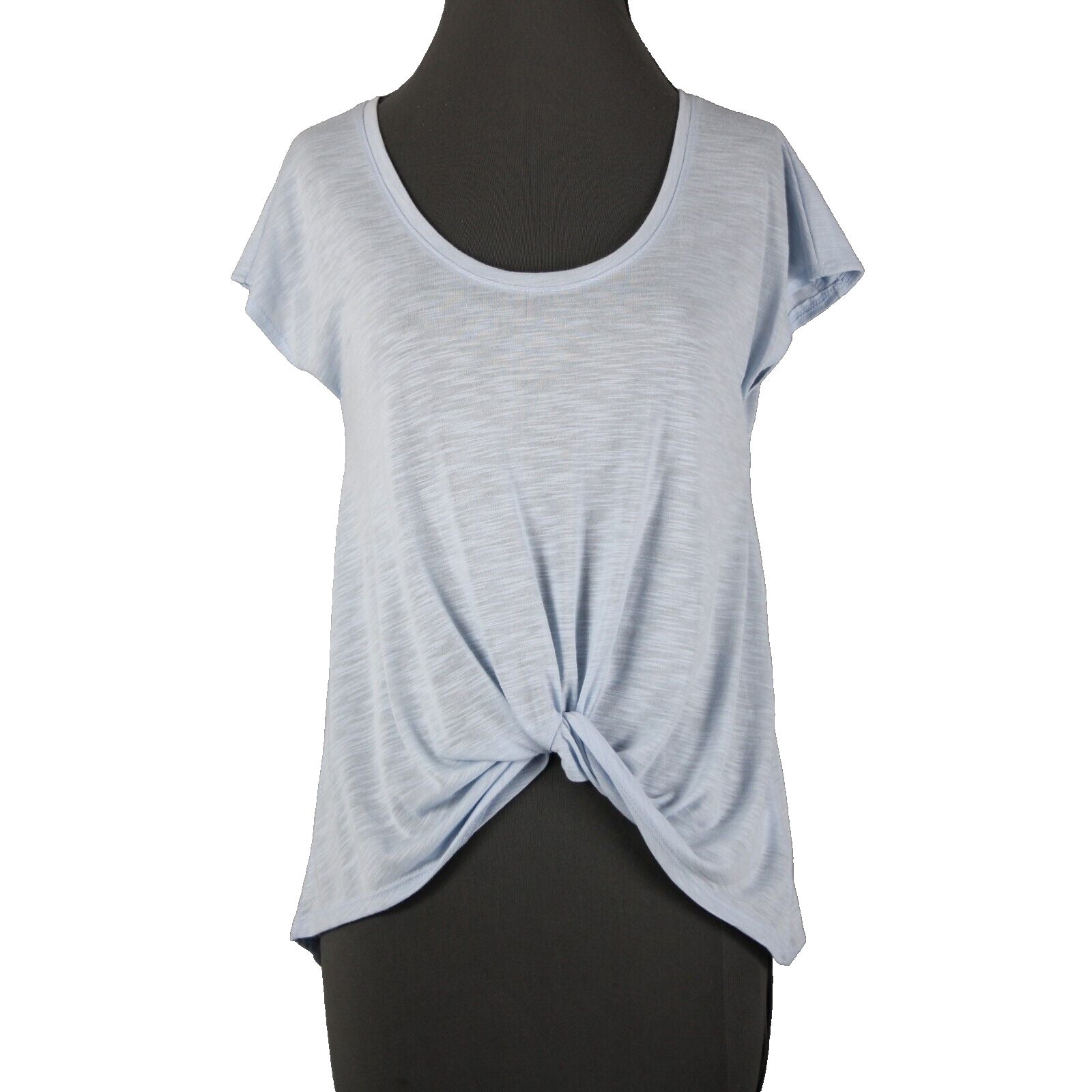 Pure Good Anthropologie NEW $38 Sz S Sky Blue Twist Front Polyester Rayon Top