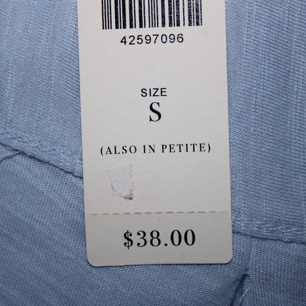 Pure Good Anthropologie NEW $38 Sz S Sky Blue Twist Front Polyester Rayon Top