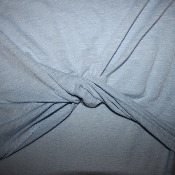 Pure Good Anthropologie NEW $38 Sz S Sky Blue Twist Front Polyester Rayon Top