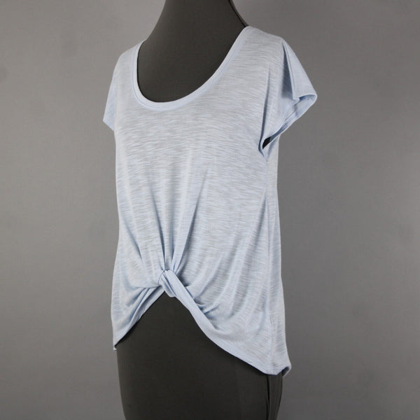 Pure Good Anthropologie NEW $38 Sz S Sky Blue Twist Front Polyester Rayon Top