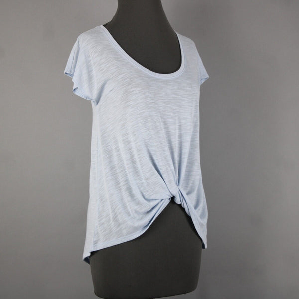 Pure Good Anthropologie NEW $38 Sz S Sky Blue Twist Front Polyester Rayon Top