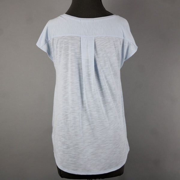 Pure Good Anthropologie NEW $38 Sz S Sky Blue Twist Front Polyester Rayon Top