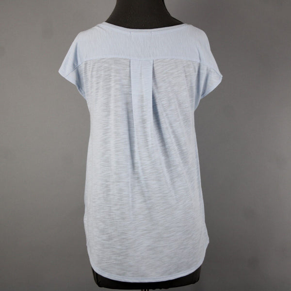 Pure Good Anthropologie NEW $38 Sz S Sky Blue Twist Front Polyester Rayon Top