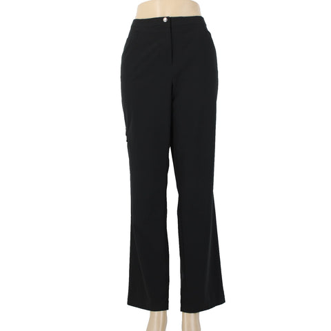 Chicos Zenergy Pant Sz 1 x 31 Reg Black Pockets Polyester Spandex Pant