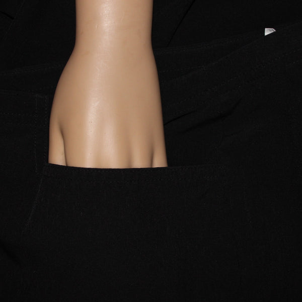 Chicos Zenergy Pant Sz 1 x 31 Reg Black Pockets Polyester Spandex Pant