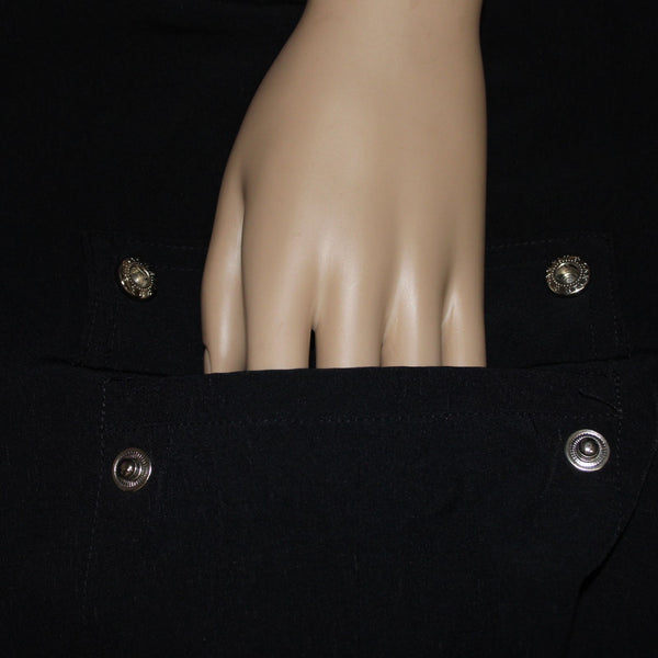 Chicos Zenergy Pant Sz 1 x 31 Reg Black Pockets Polyester Spandex Pant