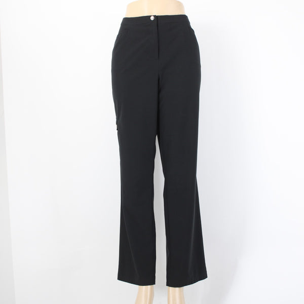 Chicos Zenergy Pant Sz 1 x 31 Reg Black Pockets Polyester Spandex Pant