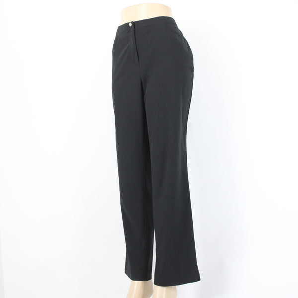 Chicos Zenergy Pant Sz 1 x 31 Reg Black Pockets Polyester Spandex Pant