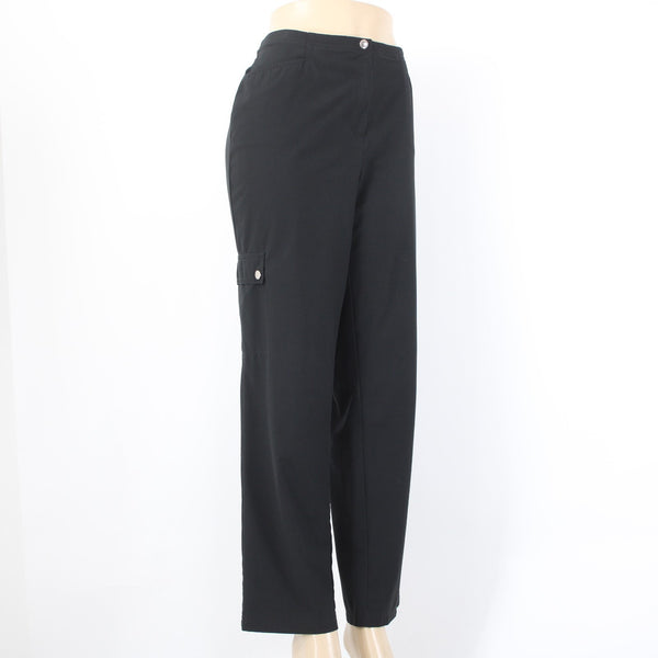 Chicos Zenergy Pant Sz 1 x 31 Reg Black Pockets Polyester Spandex Pant