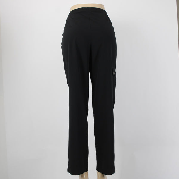 Chicos Zenergy Pant Sz 1 x 31 Reg Black Pockets Polyester Spandex Pant
