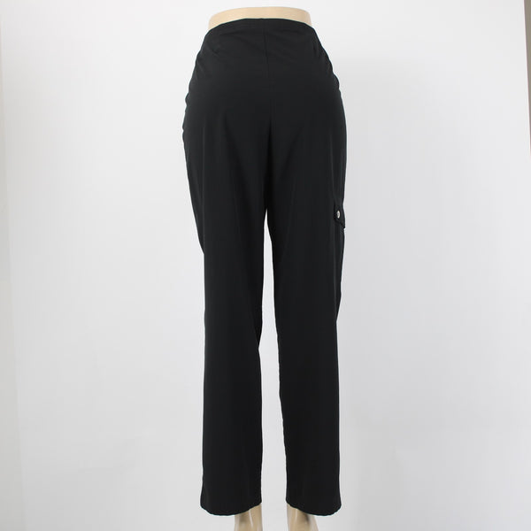 Chicos Zenergy Pant Sz 1 x 31 Reg Black Pockets Polyester Spandex Pant