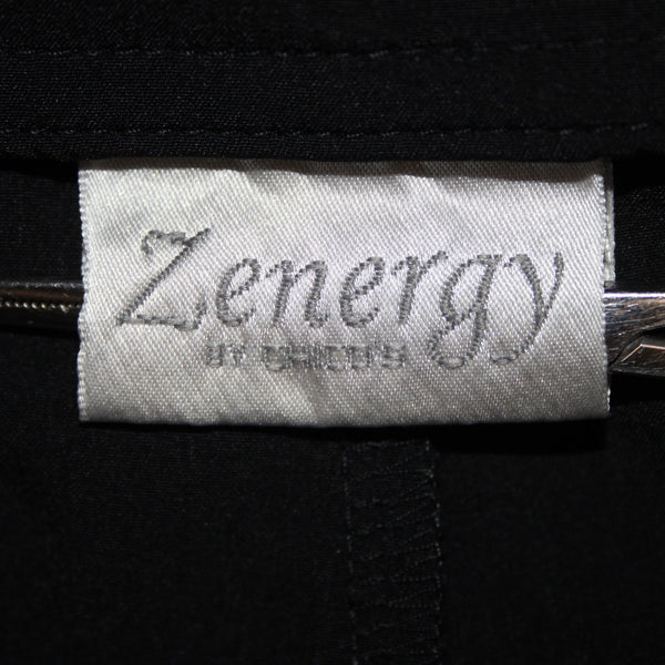 Chicos Zenergy Pant Sz 1 x 31 Reg Black Pockets Polyester Spandex Pant