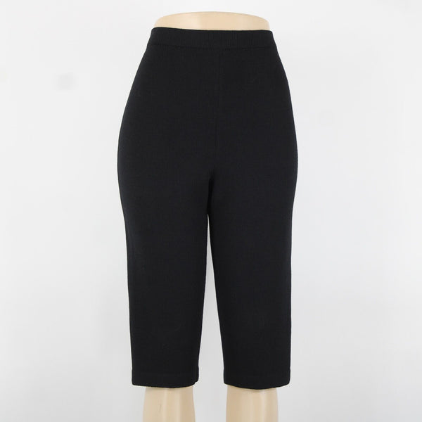 St John Sz 4 x 16 Black Elastic Waist Santana Knit  Bermuda Walking Shorts