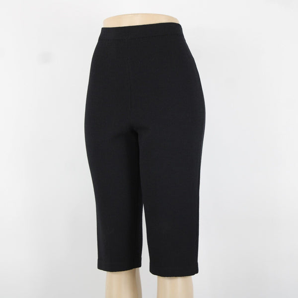 St John Sz 4 x 16 Black Elastic Waist Santana Knit  Bermuda Walking Shorts