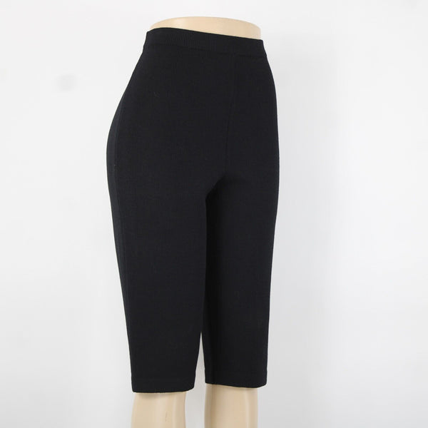 St John Sz 4 x 16 Black Elastic Waist Santana Knit  Bermuda Walking Shorts