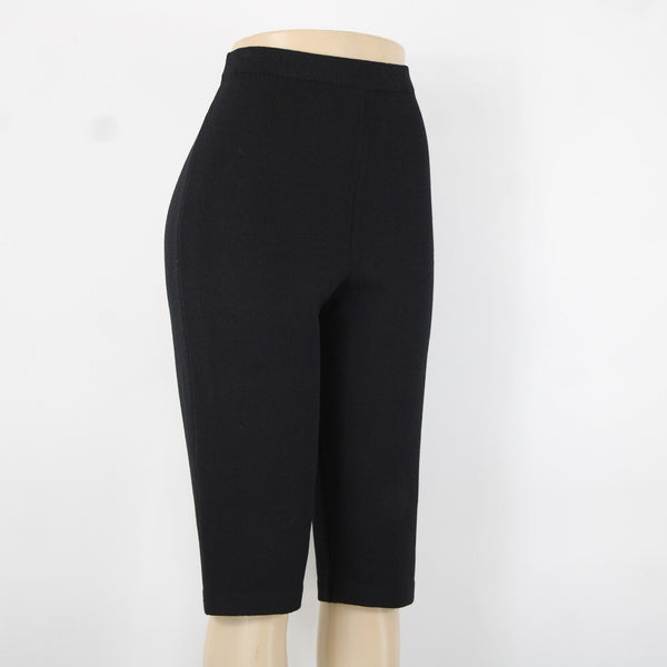 St John Sz 4 x 16 Black Elastic Waist Santana Knit  Bermuda Walking Shorts