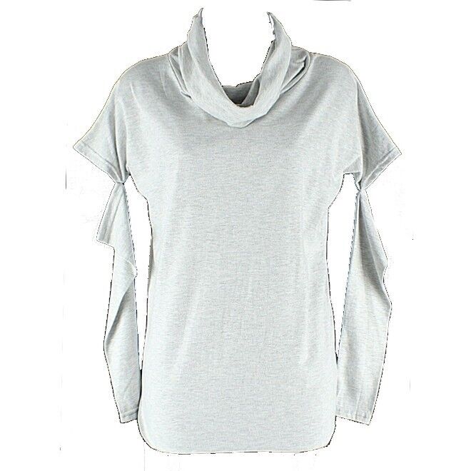Bambina Mia Size XL Heather Gray Split Sleeve Viscose Lycra Turtleneck Top