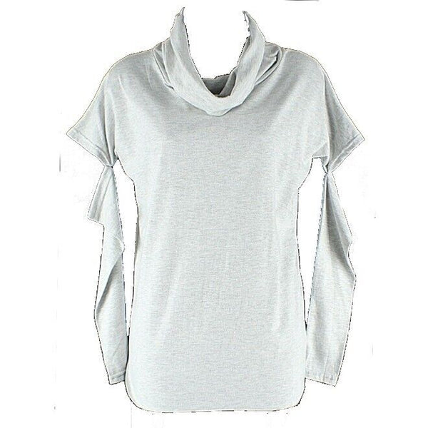 Bambina Mia Size XL Heather Gray Split Sleeve Viscose Lycra Turtleneck Top