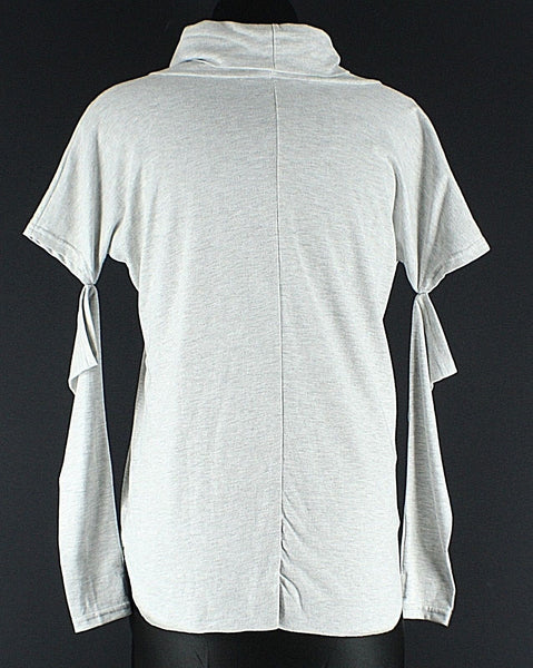 Bambina Mia Size XL Heather Gray Split Sleeve Viscose Lycra Turtleneck Top