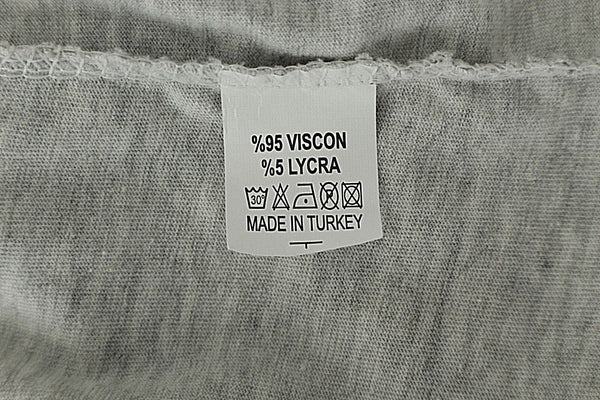 Bambina Mia Size XL Heather Gray Split Sleeve Viscose Lycra Turtleneck Top