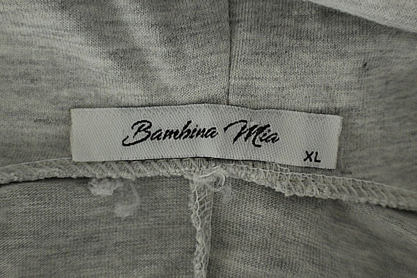 Bambina Mia Size XL Heather Gray Split Sleeve Viscose Lycra Turtleneck Top
