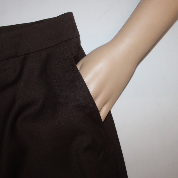 Ellen Tracy Pant NEW $228 Sz 8 x 33 Mahogany Brown Wool Spandex Pant