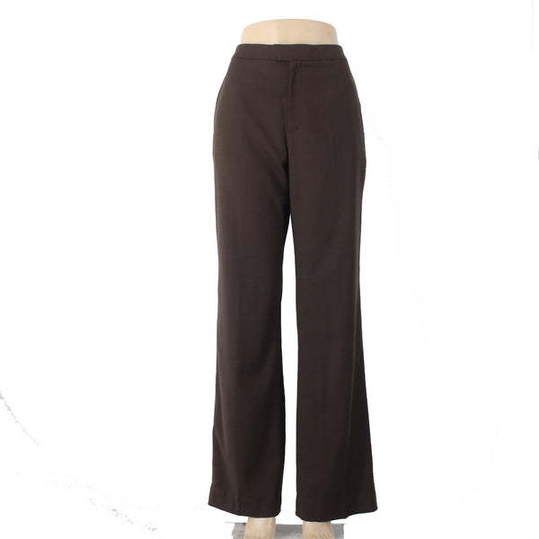 Ellen Tracy Pant NEW $228 Sz 8 x 33 Mahogany Brown Wool Spandex Pant