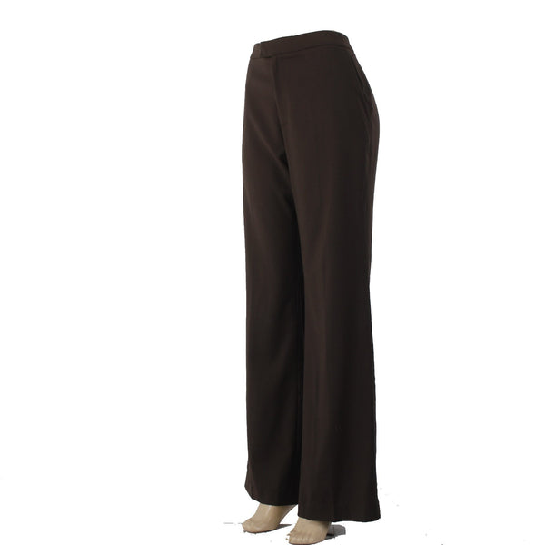 Ellen Tracy Pant NEW $228 Sz 8 x 33 Mahogany Brown Wool Spandex Pant