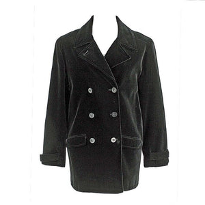 Whitham & Whyte Sz S Black Double Breasted Cotton Blend Velveteen Jacket