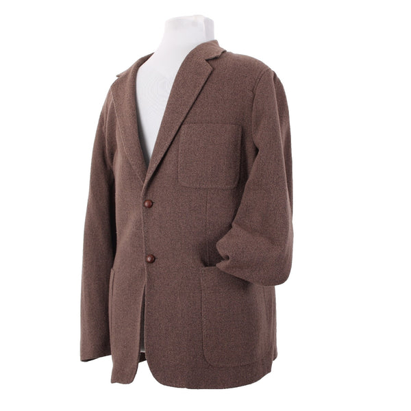 Nat Nast Sz XXL Brown Boucle Topstitched Partial Lined Sport Coat Jacket