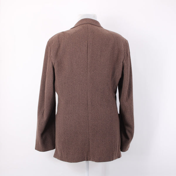 Nat Nast Sz XXL Brown Boucle Topstitched Partial Lined Sport Coat Jacket
