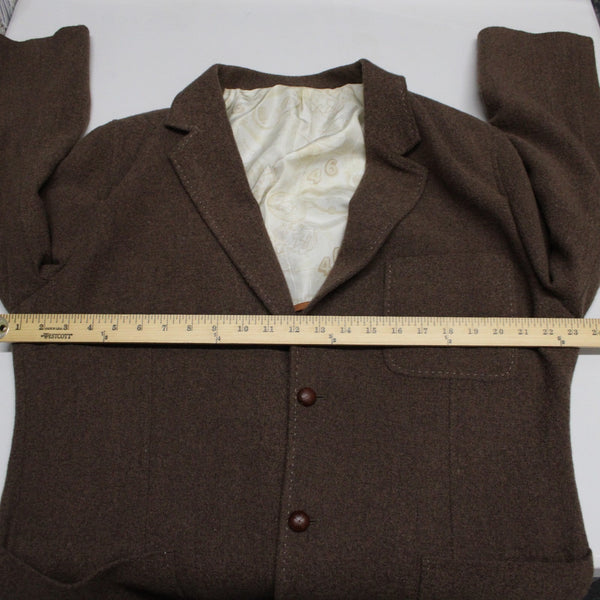 Nat Nast Sz XXL Brown Boucle Topstitched Partial Lined Sport Coat Jacket