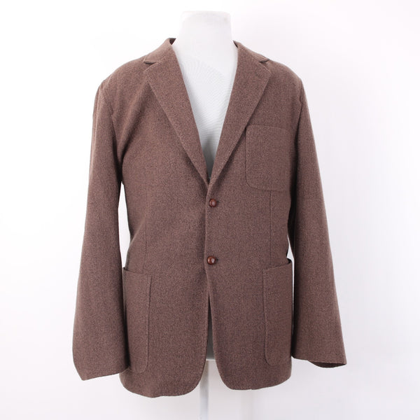 Nat Nast Sz XXL Brown Boucle Topstitched Partial Lined Sport Coat Jacket