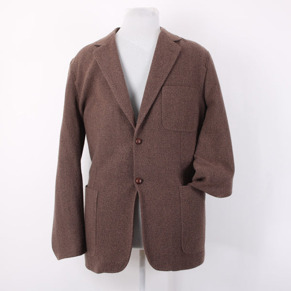 Nat Nast Sz XXL Brown Boucle Topstitched Partial Lined Sport Coat Jacket