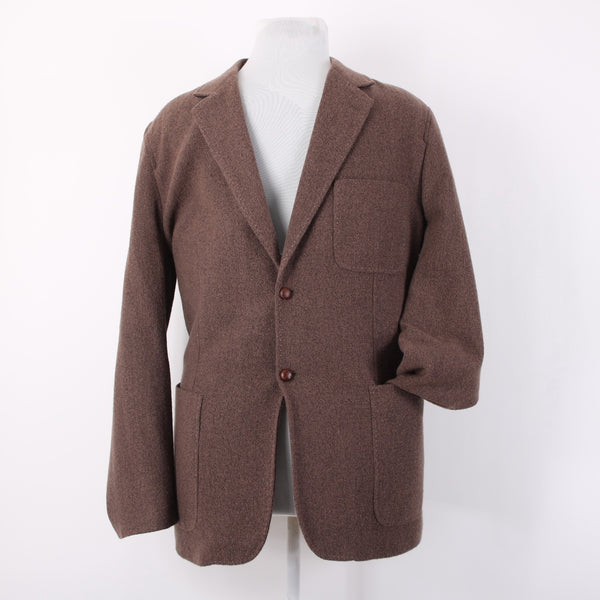 Nat Nast Sz XXL Brown Boucle Topstitched Partial Lined Sport Coat Jacket