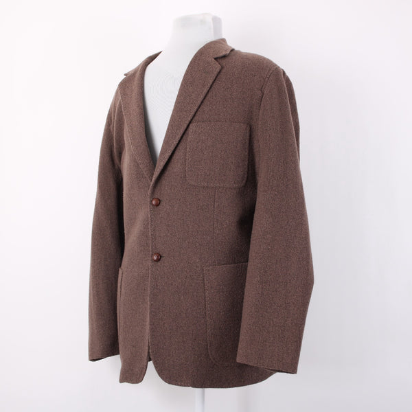 Nat Nast Sz XXL Brown Boucle Topstitched Partial Lined Sport Coat Jacket