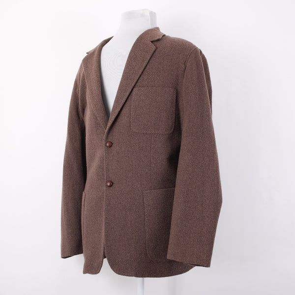 Nat Nast Sz XXL Brown Boucle Topstitched Partial Lined Sport Coat Jacket