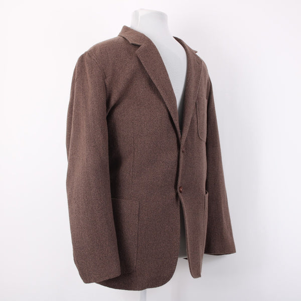 Nat Nast Sz XXL Brown Boucle Topstitched Partial Lined Sport Coat Jacket