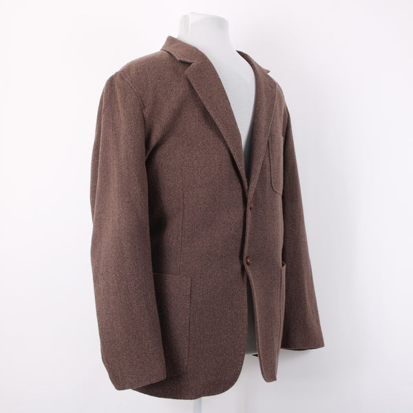 Nat Nast Sz XXL Brown Boucle Topstitched Partial Lined Sport Coat Jacket