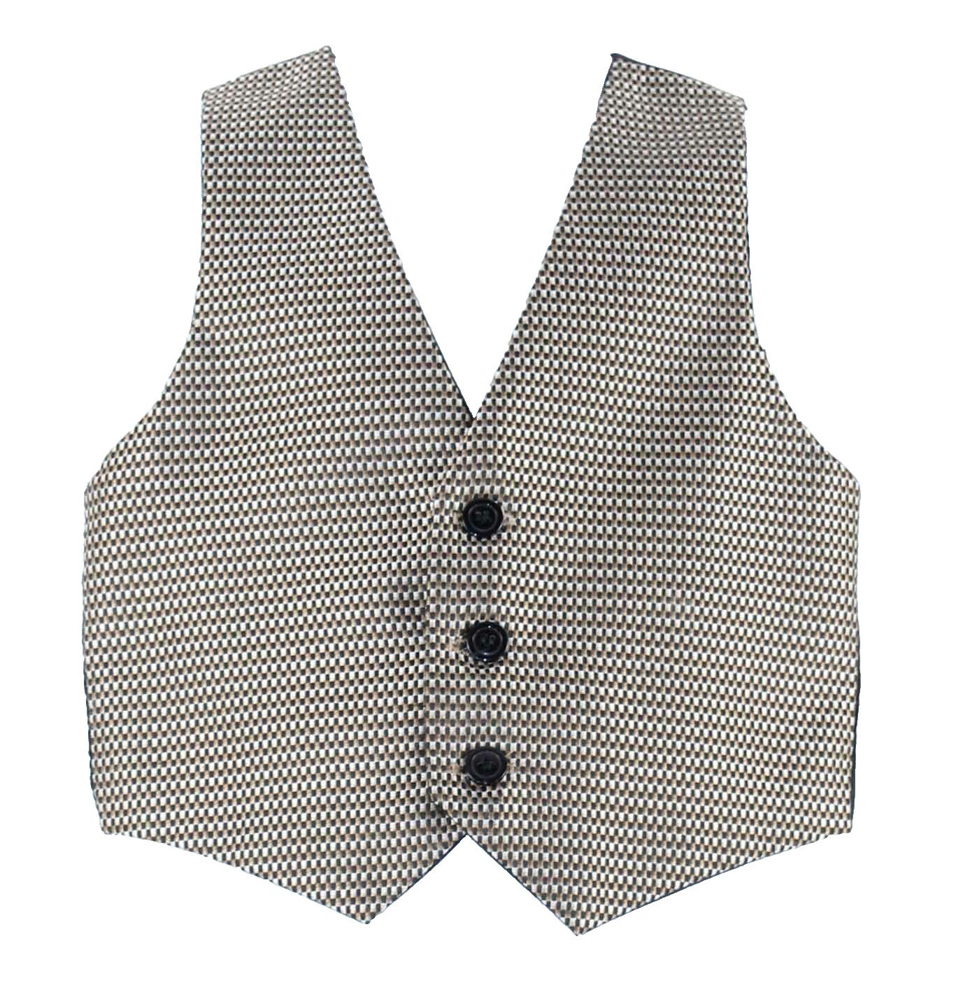 Vest Sz 4 Boys Black Gold Silver 3 Button 100% Polyester Vest