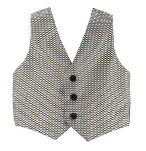 Vest Sz 4 Boys Black Gold Silver 3 Button 100% Polyester Vest
