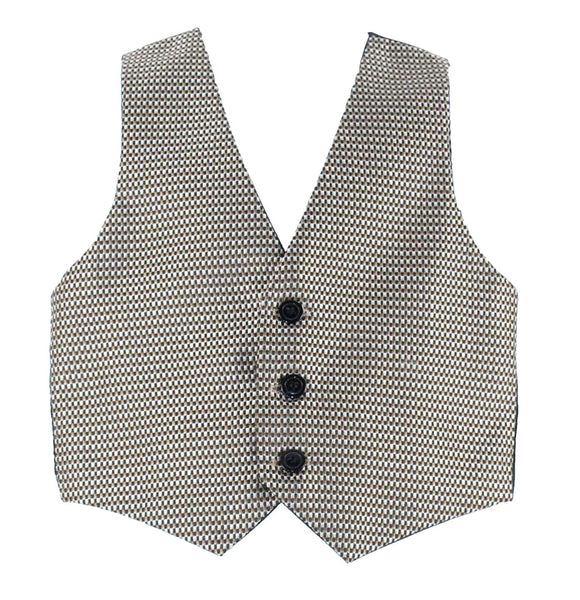 Vest Sz 4 Boys Black Gold Silver 3 Button 100% Polyester Vest