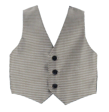 Vest Sz 4 Boys Black Gold Silver 3 Button 100% Polyester Vest