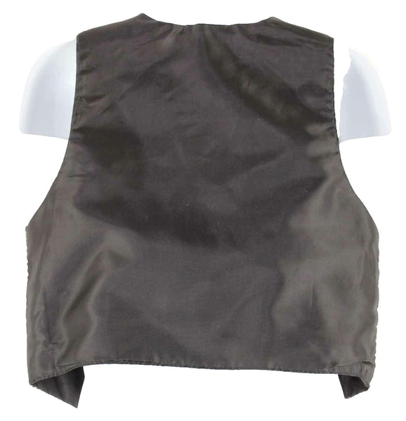 Vest Sz 4 Boys Black Gold Silver 3 Button 100% Polyester Vest