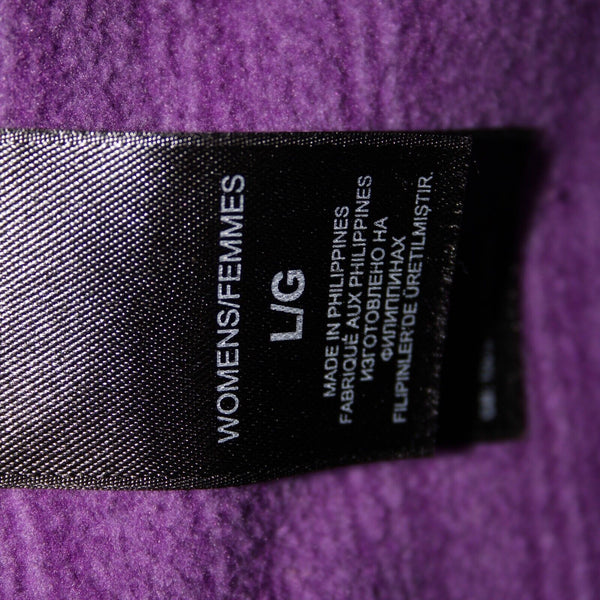 The North Face Sz L Purple Striped Pockets Hooded 100% Polyester AW Jacket