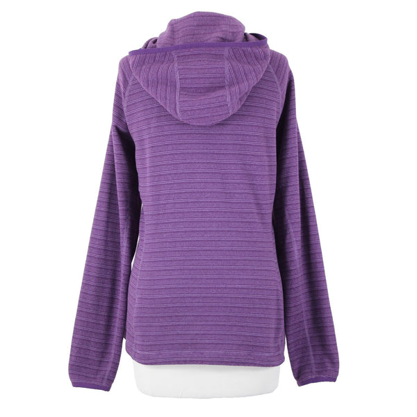 The North Face Sz L Purple Striped Pockets Hooded 100% Polyester AW Jacket
