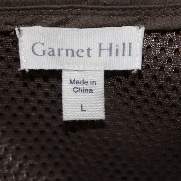 Garnet Hill Sz L Brown Hooded Pockets Nylon Spandex Jacket